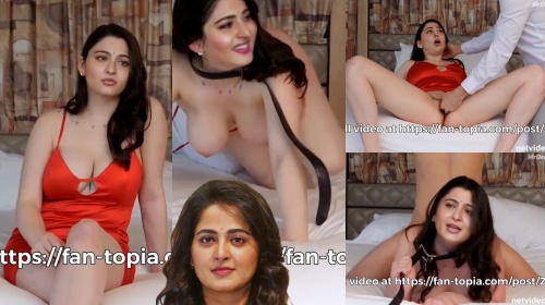 Busty Anushka Shetty pussy fingering slave dog deepfake sex video
