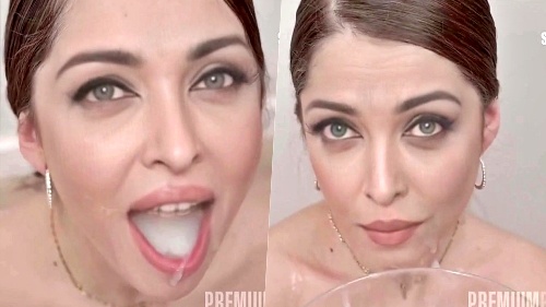Aishwarya Rai Taking Cum in her Mouth with Two Cocks