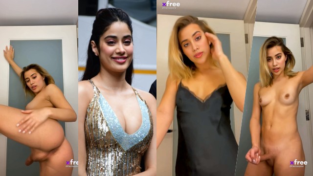 Shemale Janhvi Kapoor removing dress handjob boobs press